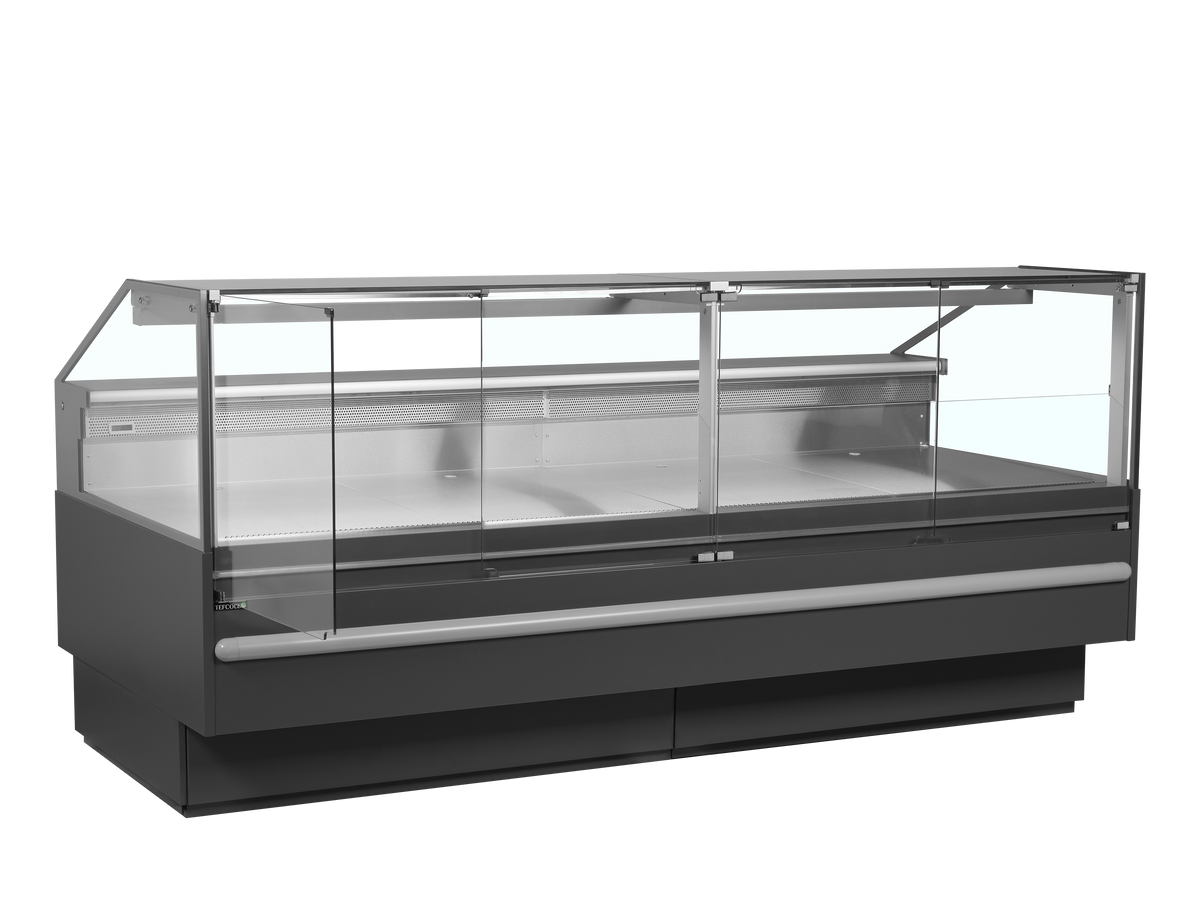 Bedienkühltheke – 627 L – 2548×1120×1190 mm – Grau RAL7015 - Innenansicht
