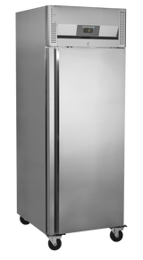 Gewerbegefrierschrank – 1 Tür – 408 L – 740×875×2090 mm – SS 304 – 3 Tragroste, grau - Produktansicht