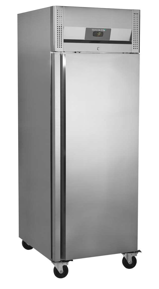 Gewerbegefrierschrank – 1 Tür – 408 L – 740×875×2090 mm – SS 304 – 3 Tragroste, grau - Produktansicht