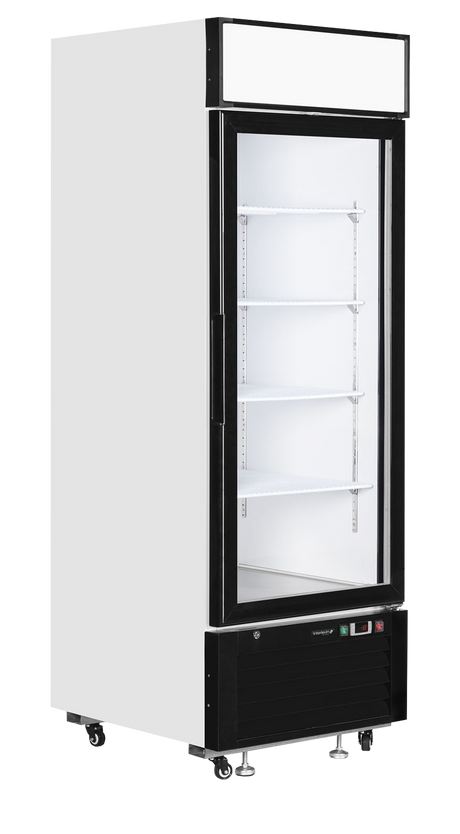 Verkaufsgefrierschrank – 1 Glastür – 405 L – 685×805×2065 mm – Weiß – -25 bis -14 °C – 4 – 650 W - Produktansicht