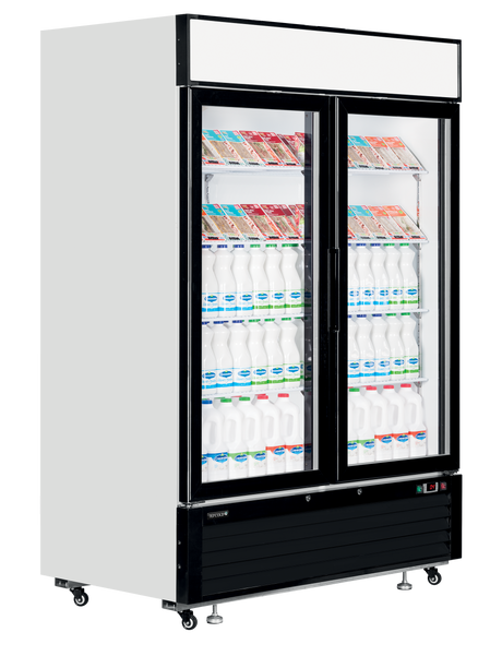 Verkaufskühlschrank – 2 Glastüren – 922 L – 1382×805×2065 mm – Weiß – 10 - Anwendungsbeispiel