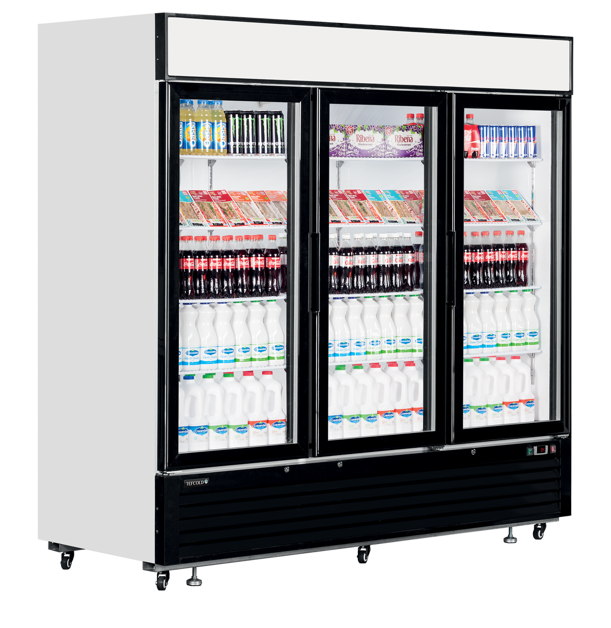 Verkaufskühlschrank – 3 Glastüren – 1436 L – 2079×805×2065 mm – Weiß – 15 - Anwendungsbeispiel
