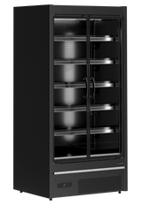 Wandkühlregal – 2 Glastüren – 555 L – 1017×805×2095 mm – Schwarz RAL9005 - Produktansicht