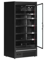 Wandkühlregal – 2 Glastüren – 555 L – 1017×805×2095 mm – Schwarz RAL9005 - Innenansicht