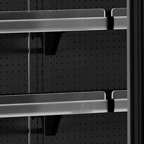 Wandkühlregal – 2 Glastüren – 555 L – 1017×805×2095 mm – Schwarz RAL9005 - Detail