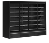 Wandkühlregal – 4 Glastüren – 1480 L – 2580×805×2095 mm – Schwarz RAL9005 - Produktansicht