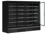 Wandkühlregal – 4 Glastüren – 1480 L – 2580×805×2095 mm – Schwarz RAL9005 - Innenansicht