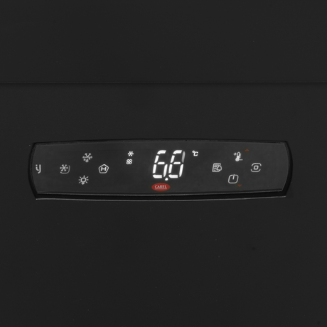 Wandkühlregal – 4 Glastüren – 1480 L – 2580×805×2095 mm – Schwarz RAL9005 - Detail