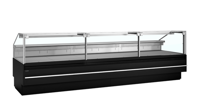 Bedienkühltheke – 982 L – 3798×1120×1190 mm – Schwarz RAL9005 - Produktansicht