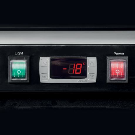 Verkaufsgefrierschrank – 2 Glastüren – 922 L – 1382×805×2065 mm – Schwarz RAL9005 – -25 bis -14 °C – 10 – 1200 W - Weitere Ansicht