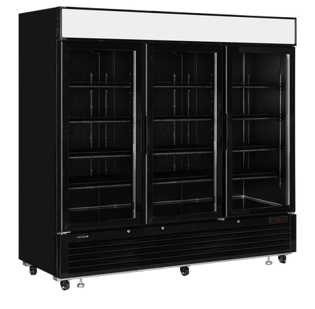 Verkaufsgefrierschrank – 3 Glastüren – 1436 L – 2079×805×2065 mm – Schwarz RAL9005 – -25 bis -14 °C – 12 – 1200 W - Produktansicht
