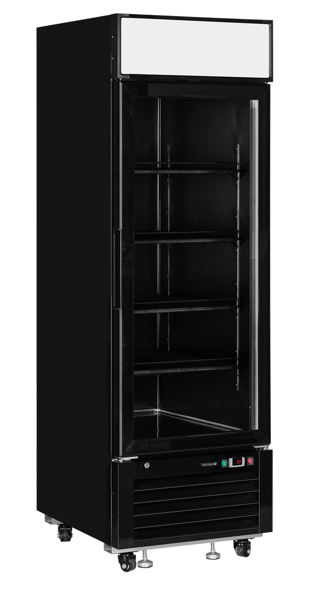 Verkaufskühlschrank – 1 Glastür – 405 L – 685×805×2065 mm – Schwarz RAL9005 – 5 - Produktansicht