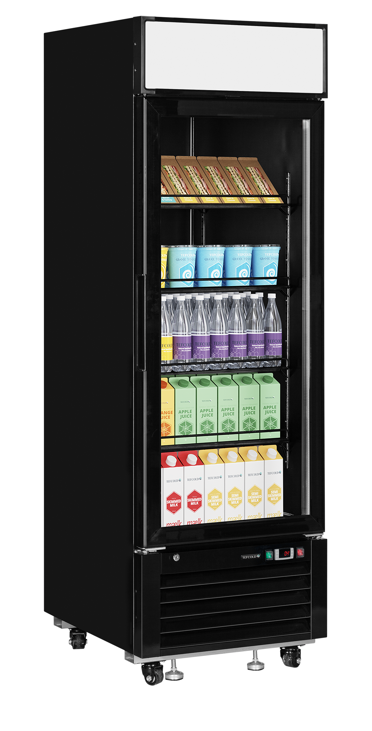 Verkaufskühlschrank – 1 Glastür – 405 L – 685×805×2065 mm – Schwarz RAL9005 – 5 - Anwendungsbeispiel