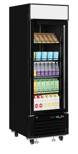 Verkaufskühlschrank – 1 Glastür – 405 L – 685×805×2065 mm – Schwarz RAL9005 – 5 - Anwendungsbeispiel