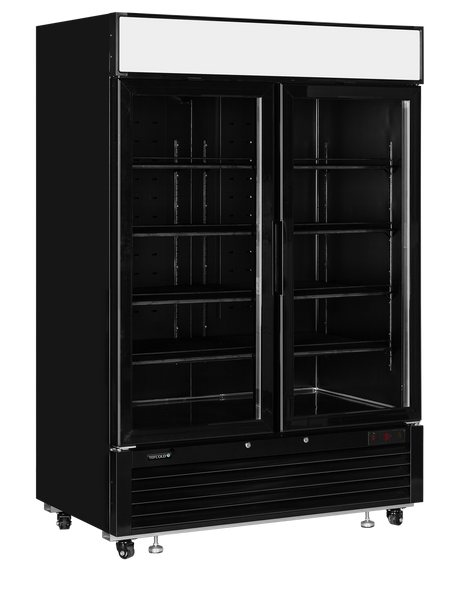 Verkaufskühlschrank – 2 Glastüren – 922 L – 1382×805×2065 mm – Schwarz RAL9005 – 10 - Produktansicht