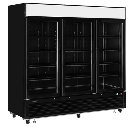 Verkaufskühlschrank – 3 Glastüren – 1436 L – 2079×805×2065 mm – Schwarz RAL9005 – 15 - Produktansicht