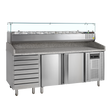 Pizzakühltisch mit Kühlaufsatz – 2 Türen – 370 L – 2045×800×1448 mm – SS 201 / SS 304 - Produktansicht