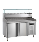 Pizzakühltisch mit Kühlaufsatz – 2 Türen – 370 L – 1510×800×1448 mm – SS 201 / SS 304 - Produktansicht