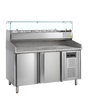 Pizzakühltisch mit Kühlaufsatz – 2 Türen – 370 L – 1510×800×1448 mm – SS 201 / SS 304 - Produktansicht