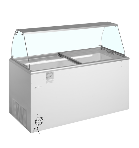 Speiseeisvitrine – 408 L – 1544×694×1330 mm – Weiß, RAL 9010 - Weitere Ansicht