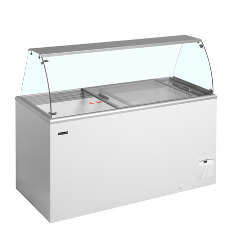 Speiseeisvitrine – 408 L – 1544×694×1330 mm – Weiß, RAL 9010 - Innenansicht