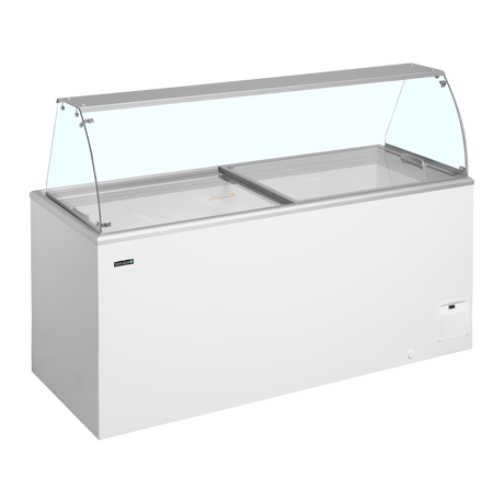 Speiseeisvitrine – 489 L – 1804×694×1330 mm – Weiß, RAL 9010 - Produktansicht