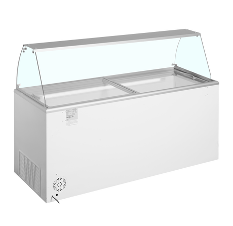 Speiseeisvitrine – 489 L – 1804×694×1330 mm – Weiß, RAL 9010 - Weitere Ansicht