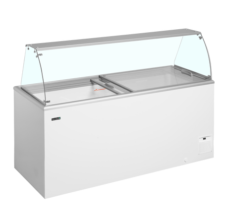 Speiseeisvitrine – 489 L – 1804×694×1330 mm – Weiß, RAL 9010 - Innenansicht