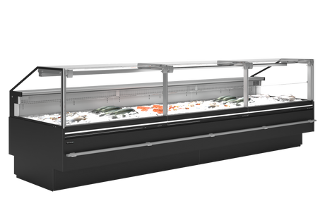 Bedienkühltheke – 930 L – 3798×1130×1190 mm – Schwarz RAL9005 - Produktansicht