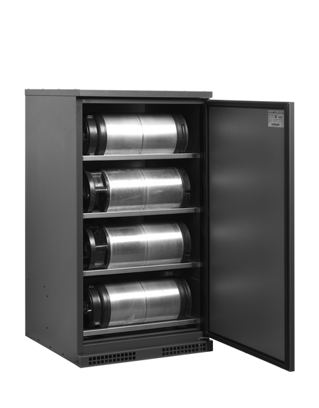 Fasskühler – 1 Tür – 424 L – 745×745×1340 mm – Anthrazit RAL 7021 - Anwendungsbeispiel