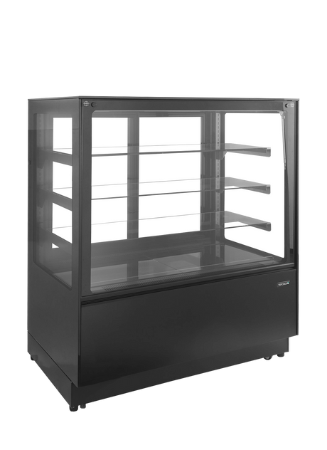 Kühltheke – 2 Glasschiebetüren – 338 L – 1200×750×1360 mm – Schwarz / Glas - Produktansicht