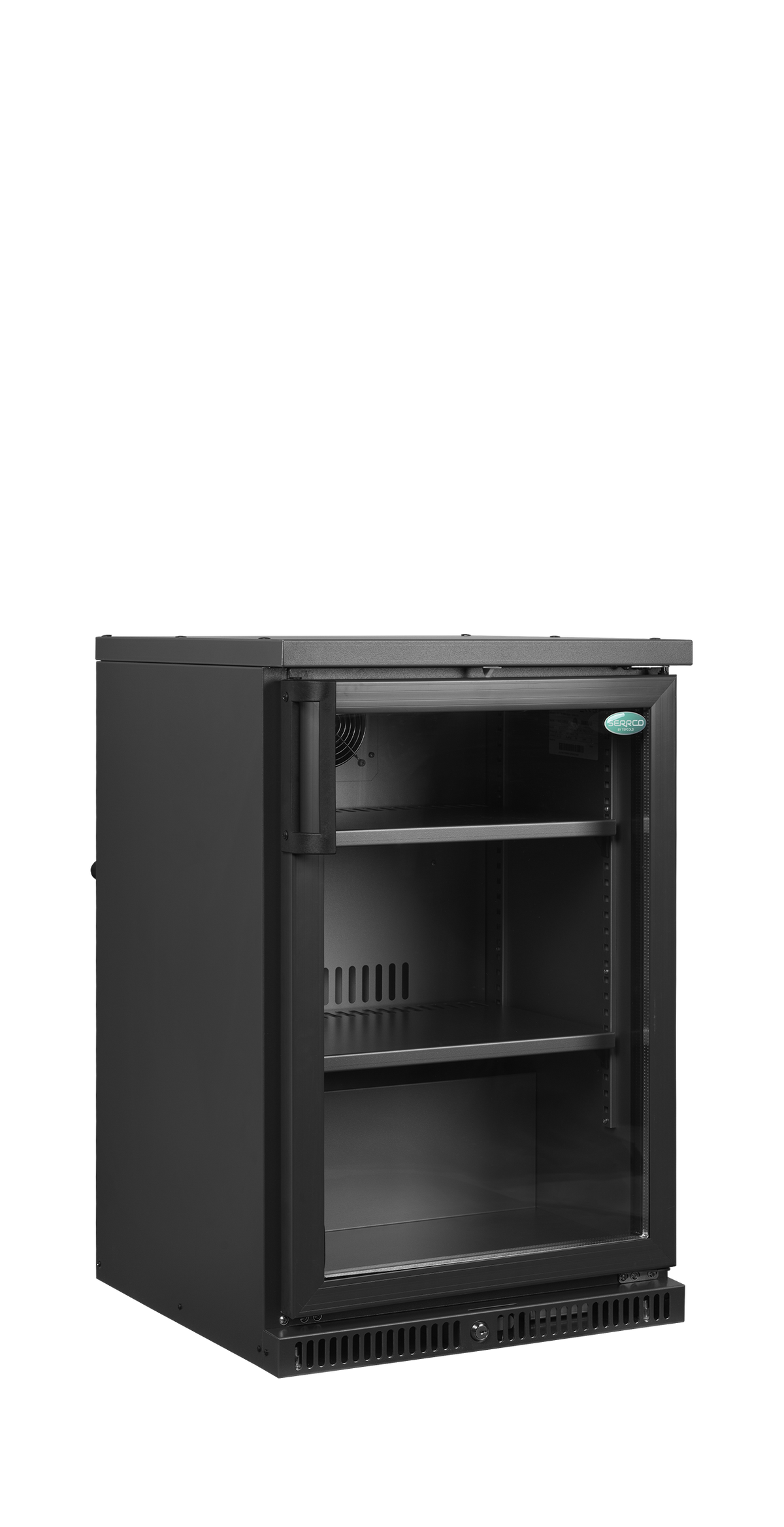 Barkühlschrank – 1 Glastür – 124 L – 555×640×850 mm – Anthrazit RAL 7021 – Türanschlag rechts - Produktansicht