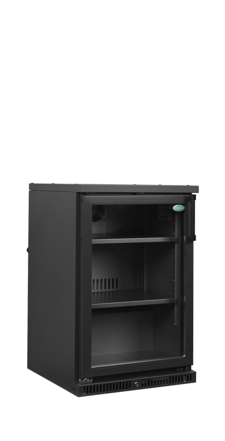 Barkühlschrank – 1 Glastür – 124 L – 555×640×850 mm – Anthrazit RAL 7021 – Türanschlag links - Produktansicht