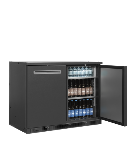 Barkühlschrank – 2 Türen – 260 L – 1110×600×840 mm – Anthrazit RAL 7021 - Anwendungsbeispiel