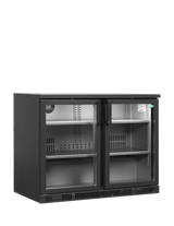 Barkühlschrank – 2 Glastüren – 260 L – 1110×620×840 mm – Anthrazit RAL 7021 - Produktansicht