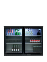 Barkühlschrank – 2 Glastüren – 260 L – 1110×620×840 mm – Anthrazit RAL 7021 - Weitere Ansicht