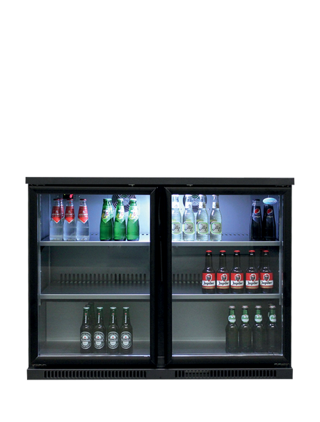 Barkühlschrank – 2 Glastüren – 260 L – 1110×620×840 mm – Anthrazit RAL 7021 - Weitere Ansicht
