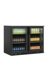 Barkühlschrank – 2 Glastüren – 260 L – 1110×620×840 mm – Anthrazit RAL 7021 - Anwendungsbeispiel
