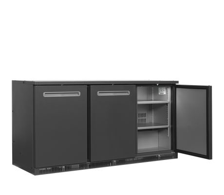 Barkühlschrank – 3 Türen – 401 L – 1670×600×840 mm – Anthrazit RAL 7021 - Innenansicht