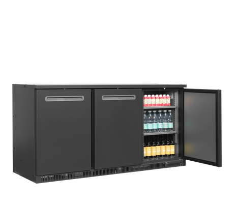 Barkühlschrank – 3 Türen – 401 L – 1670×600×840 mm – Anthrazit RAL 7021 - Anwendungsbeispiel