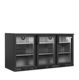 Barkühlschrank – 3 Glastüren – 401 L – 1670×620×840 mm – Anthrazit RAL 7021 - Produktansicht