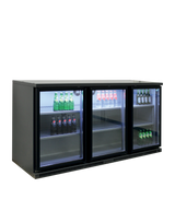 Barkühlschrank – 3 Glastüren – 401 L – 1670×620×840 mm – Anthrazit RAL 7021 - Weitere Ansicht