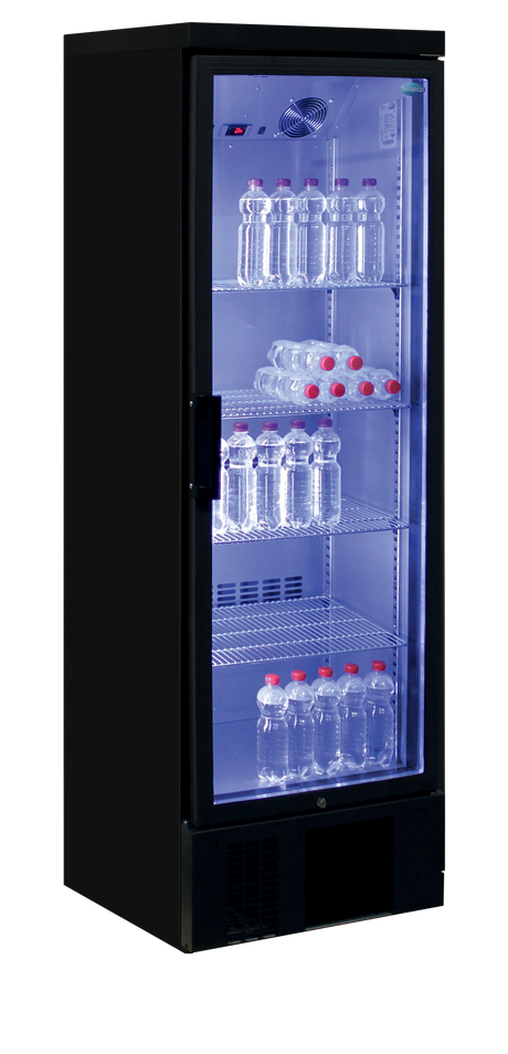 Getränkekühlschrank – 1 Glastür – 260 L – 600×575×1805 mm – Anthrazit RAL 7021 – +2 bis +12 °C - Produktansicht