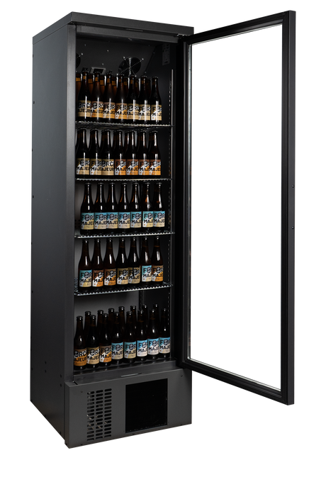 Getränkekühlschrank – 1 Glastür – 260 L – 600×575×1805 mm – Anthrazit RAL 7021 – +2 bis +12 °C - Innenansicht