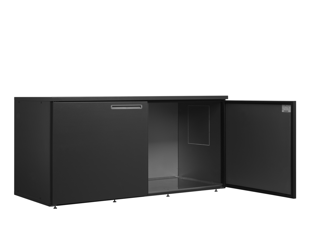 Fasskühler ohne Kühlaggregat – 2 Türen – 1825 L – 2200×975×1080 mm – Anthrazit RAL 7021 - Innenansicht
