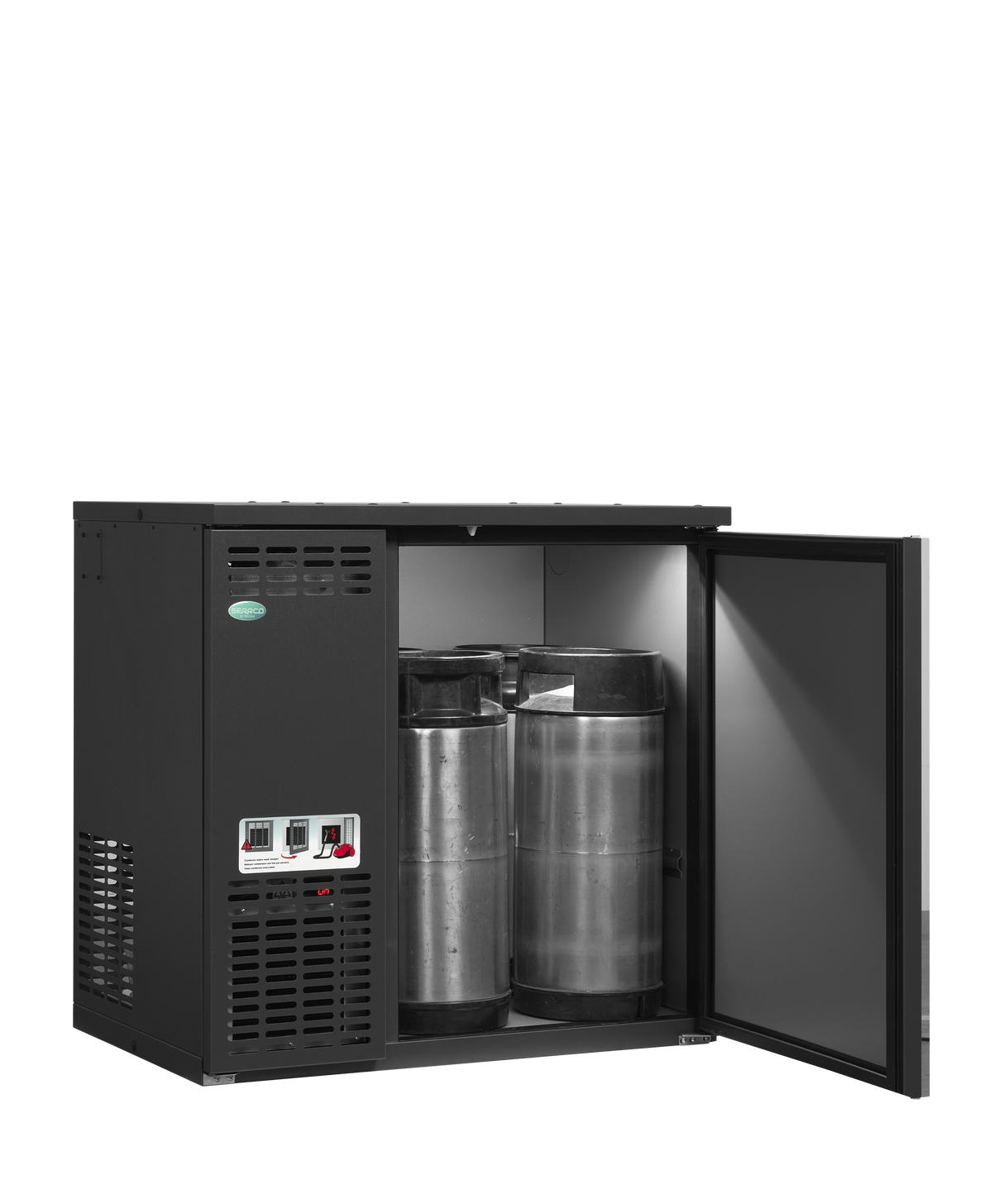 Fasskühler – 1 Tür – 198 L – 880×580×840 mm – Anthrazit RAL 7021 – Kühlaggregat links - Anwendungsbeispiel