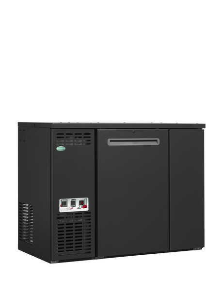 Fasskühler – 2 Türen – 276 L – 1110×580×840 mm – Anthrazit RAL 7021 – Kühlaggregat links - Produktansicht