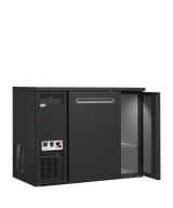 Fasskühler – 2 Türen – 276 L – 1110×580×840 mm – Anthrazit RAL 7021 – Kühlaggregat links - Innenansicht