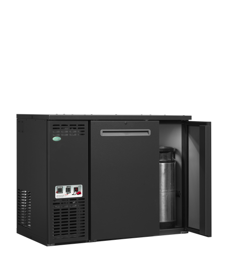 Fasskühler – 2 Türen – 276 L – 1110×580×840 mm – Anthrazit RAL 7021 – Kühlaggregat links - Anwendungsbeispiel