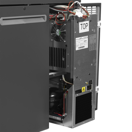 Fasskühler – 2 Türen – 276 L – 1110×580×840 mm – Anthrazit RAL 7021 – Kühlaggregat links - Detail